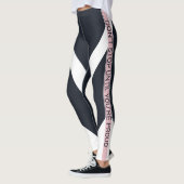 Blauw wit & roze motivatie geometrische strepen leggings (Links)