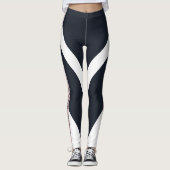 Blauw wit & roze motivatie geometrische strepen leggings (Voorkant)