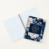 Blauw Wit Rozen Christelijk Bijbelvers Notitieboek (Binnen)