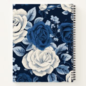 Blauw Wit Rozen Christelijk Bijbelvers Notitieboek (Achterkant)