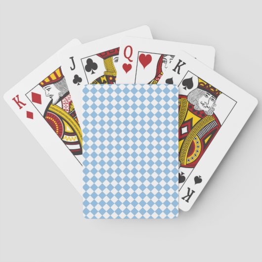 Blauw Wit Ruitjes Diamant Patroon Pokerkaarten (Achterkant)