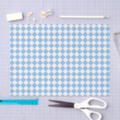 Blauw Wit Ruitjes Diamant Patroon Tissuepapier (Craft)