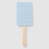 Blauw Wit Ruitpatroon Handwaaier (Achterkant)