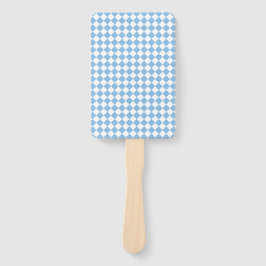 Blauw Wit Ruitpatroon Handwaaier