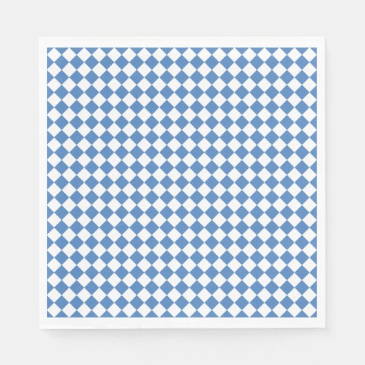 Blauw Wit Ruitpatroon Servet (Voorkant)