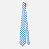 Blauw wit ruitpatroon stropdas (Voorkant)