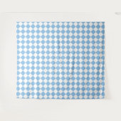 Blauw Wit Ruitpatroon Wandkleed (Voorkant (horizontaal))