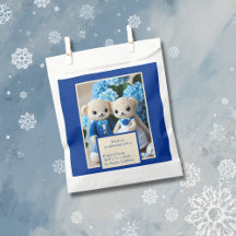 blauw & wit rustiek gehaakte bruiloft paar