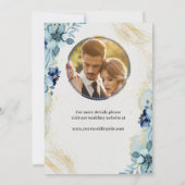 Blauw & Wit Rustieke Bloemenfoto Bewaar de datum Save The Date (Achterkant)