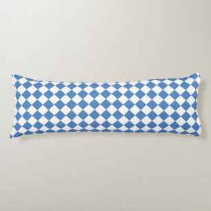 Blauw Wit Rut Diamant Patroon Lichaamskussen
