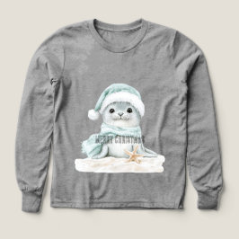 Blauw Wit Santa Hat Sjaal Seal Kerstmis