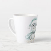 Blauw Wit Santa Hat Sjaal Seal Kerstmis Latte Mok (Linkerhoek)