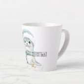 Blauw Wit Santa Hat Sjaal Seal Kerstmis Latte Mok (Rechterhoek)