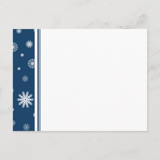 Blauw Wit Save the Date Winter Wedding Briefkaart (Achterkant)