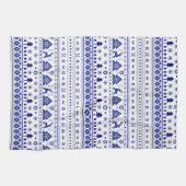 Blauw-wit Scandinavische Kerst Theedoek (Horizontaal)