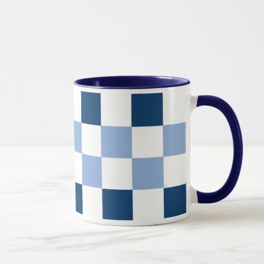 Blauw-wit schaakbord Mok (Rechts)