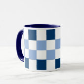 Blauw-wit schaakbord Mok (Voorkant links)