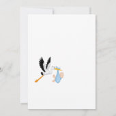 Blauw wit schattig baby shower kaart (Achterkant)