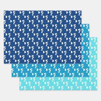 Blauw & Wit Schattige Cadeauverpakking (vraagteken Inpakpapier Vel