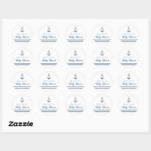 Blauw & Wit Scheepvaart Thema Baby Shower Sticker (Vel)