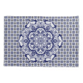 Blauw & Wit schepsel mandala Kussensloop (Achterkant-Links)