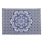 Blauw & Wit schepsel mandala Kussensloop (Achterkant-Rechts)