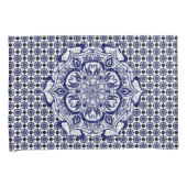 Blauw & Wit schepsel mandala Kussensloop (Voorkant-Rechts)