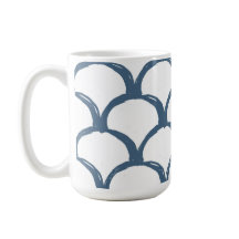 Blauw & Wit Schets Scallop Patroon & Regenboog