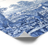 Blauw-wit Schilderachtig landschap Poster (Hoek)