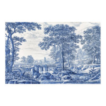 Blauw-wit Schilderachtig landschap