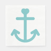 Blauw & Wit Schip Anker Nautische Huwelijk / Party Servetten (Voorkant)