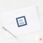 Blauw & Wit Script Fifty & FABULOUS Vierkante Sticker (Envelop)