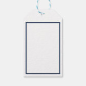 Blauw-wit script vrolijk kerstfeest cadeaulabel (Achterkant)