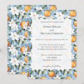 Blauw Wit Siciliaanse Zomer Bloemen Sinaasappels b Kaart (Voorkant / Achterkant)