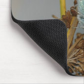 Blauw wit Sinaasappel met zwarte vlinder Muismat (Hoek)