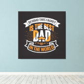 Blauw Wit Sinaasappel Vaders Dag Familie De Beste Canvas Afdruk (Insitu (Houten vloer))