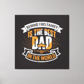 Blauw Wit Sinaasappel Vaders Dag Familie De Beste Canvas Afdruk (Voorkant)