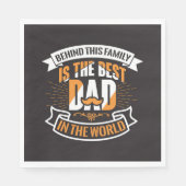Blauw Wit Sinaasappel Vaders Dag Familie De Beste  Servet (Voorkant)