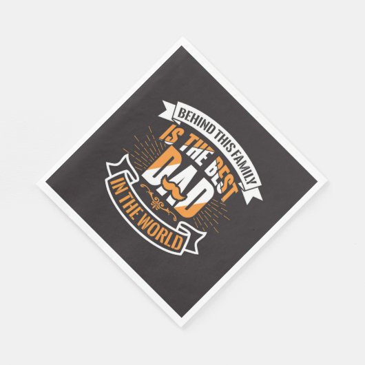 Blauw Wit Sinaasappel Vaders Dag Familie De Beste  Servet (Hoek)