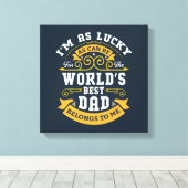 Blauw Wit Sinaasappel Werelden Beste Pap Canvas Afdruk (Insitu (Houten vloer))