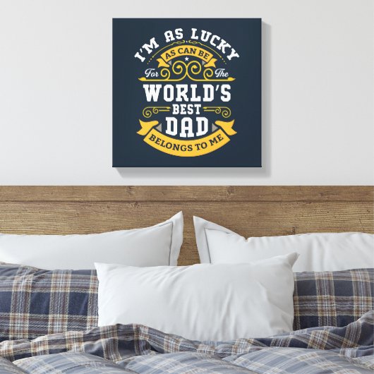 Blauw Wit Sinaasappel Werelden Beste Pap Canvas Afdruk (Insitu (Slaapkamer))