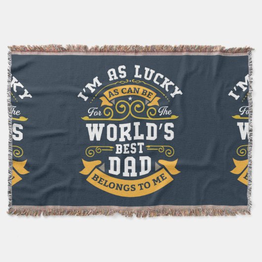 Blauw Wit Sinaasappel Werelden Beste Pap Deken (Voorkant)