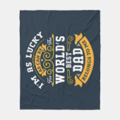 Blauw Wit Sinaasappel Werelden Beste Pap Fleece Deken (Voorkant)