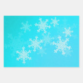 Blauw Wit Sneeuwpop Minimalistische Foto Kerstmis Inpakpapier Vel (Voorkant 3)