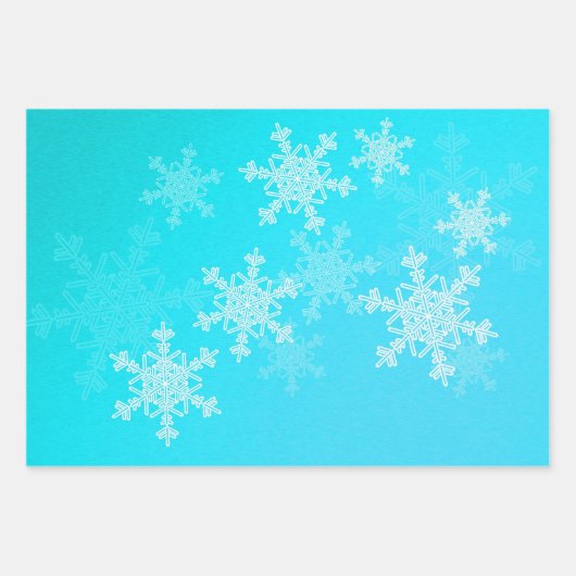 Blauw Wit Sneeuwpop Minimalistische Foto Kerstmis Inpakpapier Vel (Voorkant 3)