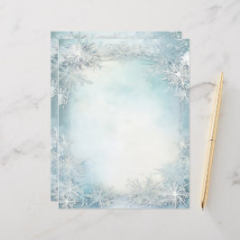 Blauw Wit Sneeuwvlok Scrapbook Journal Paper