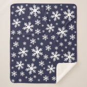 Blauw Wit Sneeuwvlok Sneeuw Winter Kerstmis Sherpa Deken (Voorkant)