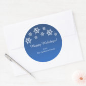 Blauw & Wit Sneeuwvlokken Kerstvakantie Stickers (Envelop)