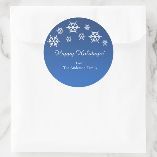 Blauw & Wit Sneeuwvlokken Kerstvakantie Stickers (Tas)