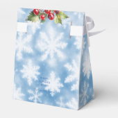 Blauw Wit Sneeuwvlokken Pine Cone Rode bessen Gift Bedankdoosjes (Achterkant)